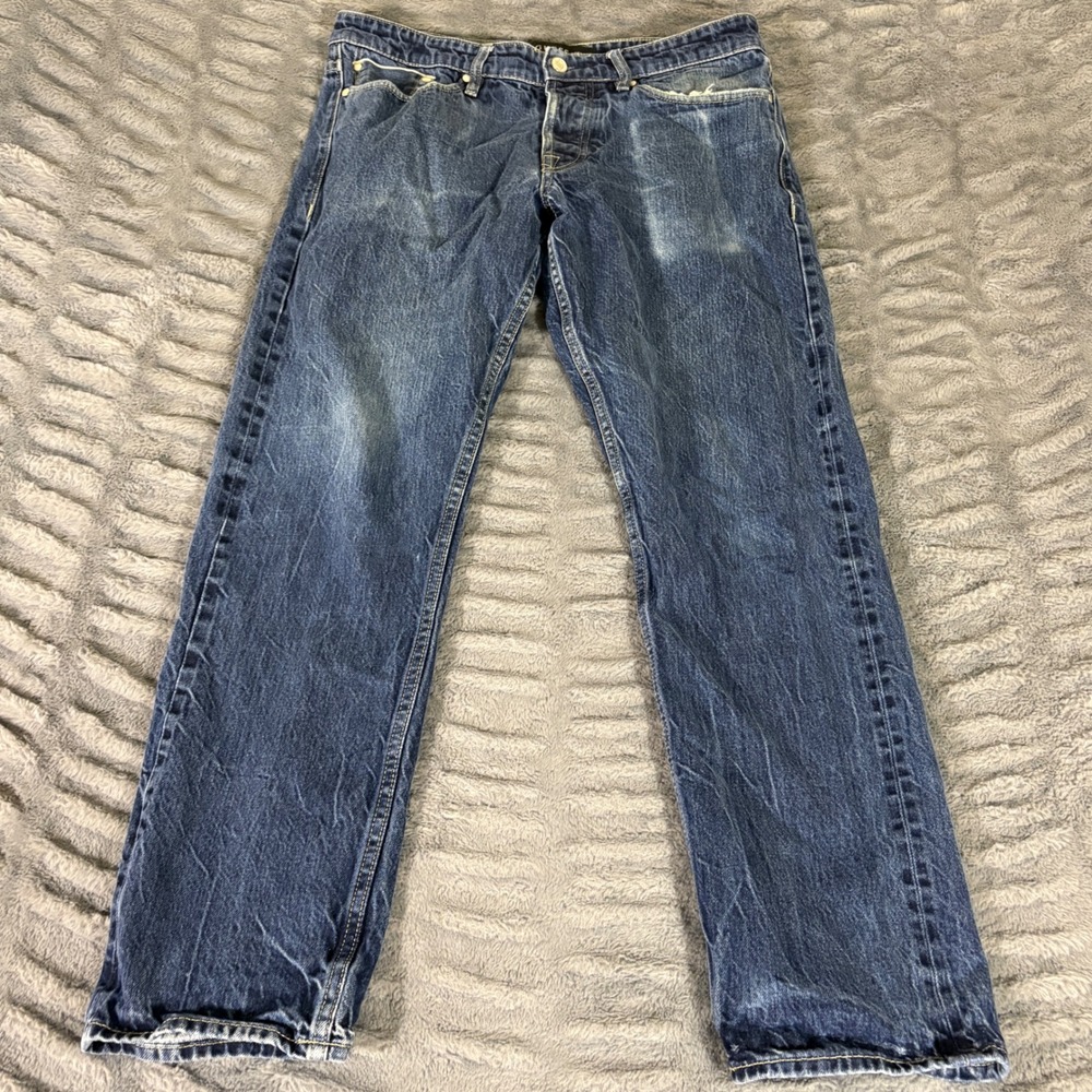 Guess Los Angeles Italian Selvedge Slim Straight Jeans Mens 32 Blue M9RASTR3ZR0